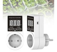 GOEDCH Regulador de Temperatura Digital: 2 PCS Digital Termostato Regulador de Temperatura con Sonda, Enchufe de termostato Digital para Terrario, Germinación de Semillas de Invernadero,Calefacción