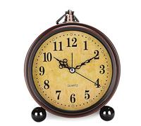 GOEDCH Reloj Despertador Clásico Retro: 5.3 Pulgadas Retro De Metal Reloj, Reloj de Mesa Retro Vintage, Sin Tictac Reloj, Reloj Despertador Electronico Silencio para Mesilla, Dormitorio, Estudio