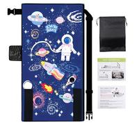 GOEDCH Reposapiés de Avión para Niños: 79 x 44 cm Asiento de Avión para Niños Versión Extendida, Reposapiés Portátil de Viaje para Avión, Cama de Avión Multifuncional para Niños, Cielo Estrellado Azul