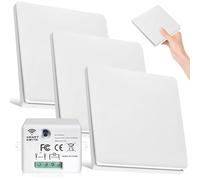 GOEDCH RF433 Kit Interruptor Inalambrico: Interruptor Radio Pared, Interruptor de Luz Inalámbrica con Receptor, Kit de 3 Vías, Sin Batería, Interior Alcance 50M para Electrodomésticos