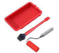 GOEDCH Rodillo de Pegamento para Madera: Rodillo de Pegamento Reutilizable, Pincel de Pegamento con Bandeja de Color de Silicona para Manualidades, Arte, Carpintería, Aplicación Rápida y Uniforme