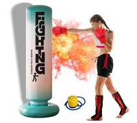 GOEDCH Saco de boxeo inflable de pie: saco de boxeo de pie de 180 cm, saco de boxeo inflable con bomba de aire, saco de boxeo de pie para el entrenamiento de boxeo de adolescentes y adultos, ayuda a