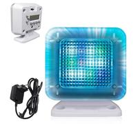 GOEDCH Simulador de TV LED TV falsa mediante simulación de luz con temporizador de luz LED y sensor para uso como protección antirrobo, simulador automático de TV falsa para activar la protección fam