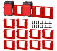 GOEDCH Soporte de Batería: Paquete de 10 Soportes de Batería de 18V para Montaje en Pared para Einhell, Soporte de Almacenamiento de Batería con Tornillos, para Bastidores y Cajas de Herramientas