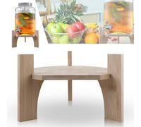 GOEDCH Soporte Dispensador de Bebidas: Redondo Base De Agua Potable Soporte, Estante Duradero para Tarros de Agua, Dispensador De Bebidas Soporte De Madera para Cocina, Fiesta Navideña (21.5cm)