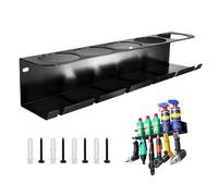 GOEDCH Soporte para botellas de spray: soporte para latas de aerosol con 5 agujeros y 6 ranuras, estante para botellas de spray con tubo expansor y tornillos, estante de pared, soporte para latas