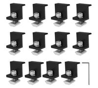 GOEDCH Soportes de Panel Solar: 12 Piezas 30mm Abrazaderas Finales para Placas Solares, Soporte en Z de Montaje para Panel Solar para RV,Barco, Soporte de Montaje Módulos con Liave Hexagonal