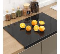 GOEDCH Tabla de cortar de acrílico negro: 40x30 cm Tabla de cortar de acrílico con borde de mostrador, alfombrilla de corte para la cocina, tabla de cortar antideslizante para la cocina, tabla de