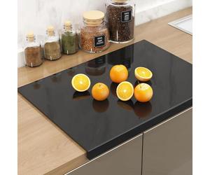 GOEDCH Tabla de cortar de acrílico negro: 40x30 cm Tabla de cortar de acrílico con borde de mostrador, alfombrilla de corte para la cocina, tabla de cortar antideslizante para la cocina, tabla de