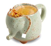 GOEDCH Taza de Té de Elefante: Taza de Elefante con Soporte para Bolsitas de Té, Taza de Café de Elefante para Bolsitas de Té, Bolsitas de Café, Linda Taza de Elefante de Cerámica, Taza Forma Animal