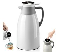 GOEDCH Termo de aislamiento térmico de 24 horas: jarra térmica de 2 l de acero inoxidable con aislamiento al vacío de doble pared, indicador de temperatura inteligente para bebidas calientes y frías