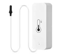 GOEDCH Termohigrómetro WiFi IP21, termómetro higrómetro con sonda externa, funciona con pilas, sensor de temperatura para congelador, acuario