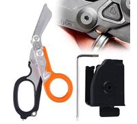 GOEDCH Tijeras de emergencia 6 en 1: Tijeras de emergencias, alicates tácticos plegables, multiherramienta, multifunción para cocina y jardín