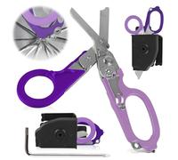 GOEDCH Tijeras de rescate WANDGU 6 en 1: tijeras de trauma, tijeras de rescate, alicates de tijera de acero inoxidable portátiles y plegables, tijeras para acampar al aire libre, tijeras de