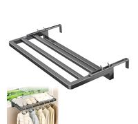 GOEDCH Toallero para radiadores: Negro Tendedero Calefacción, 40 x 25 cm Radiador, Toallero Calefacción, Toallero Calefacción Sin Taladrar, Estante Radiador Colgar