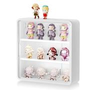 GOEDCH Vitrina de acrílico para colección: caja de exhibición acrílica con puerta magnética - Caja de almacenamiento transparente de 3 capas a prueba de polvo para coleccionables, figuras de acción