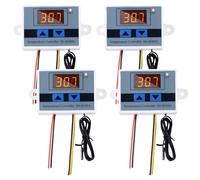 GOEDCH XH-W3001 Digital LED Controlador de Temperatura: 4 Piezas Thermostat con Sonda Impermeable, Regulador de Temperatura Módulo de Interruptor, Termostato para Enfriamiento, Calefacción