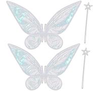 Goenb 2 pares de alas de hadas para adultos, alas de hadas, para adultos, disfraz de hada para carnaval, cumpleaños, Halloween, Navidad, juegos de rol, cómic con temática