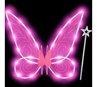 Goenb Alas de hada LED, Alas de hada para adulto, disfraz de hada para mujer, Alas de hada para niñas, Alas de hada Winx Club, Alas de hada luminosas para niñas, para Halloween, Carnaval, Carnaval