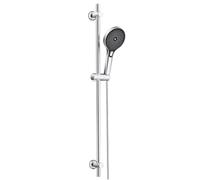 Görbach Barra de Ducha con Alcachofa de Ducha 3 funcións, Acero inoxidable Columna Ducha sin Grifo con Soporte Ajustable y Manguera, Compatible con Orificios Existentes, 100 cm Cromado