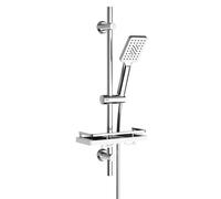 Görbach Columna Ducha 70 cm de Acero INOX con Estante Ducha, Barra Ducha con Deslizador y Soporte de Pared Ajustable, Barra Ducha Sin Grifo con Ducha Mano con 3 funcións Cromado