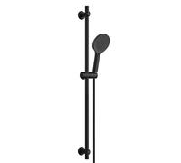 Görbach Barra de Ducha con Alcachofa de Ducha 3 funcións, Acero inoxidable Columna Ducha sin Grifo con Soporte Ajustable y Manguera, Compatible con Orificios Existentes, 100 cm Negro