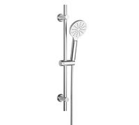 Görbach Barra de Ducha con Alcachofa de Ducha 3 funcións, Acero inoxidable Columna Ducha sin Grifo con Soporte Ajustable y Manguera, Compatible con Orificios Existentes, 70 cm Cromado