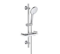 Görbach Columna de Ducha Cromado 70 cm en Acero Inox 304 Columna Ducha INOX con Estante Ducha Barra Ducha con Soportes de Fijación Ajustables,Sin Grifo,Con Ducha Mano (HBD12CP + Estante).