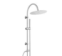 Görbach Columna de Ducha sin Grifo, Set Ducha en Acero Inoxidable Altura Adjustable Conjunto Ducha Baño con Ducha Mano y Cabezal Ducha Rociador redondo XXL D30 cm, Cromo