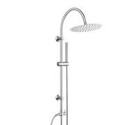 Görbach Columna de Ducha sin Grifo, Set Ducha en Acero Inoxidable Altura Adjustable Conjunto Ducha Baño con Ducha Mano y Cabezal Ducha Rociador redondo D25cm, Cromo