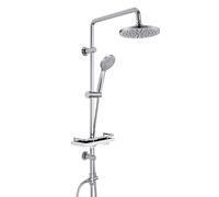 Görbach Columna de Hidromasaje sin Grifo Set Ducha Acero Inoxidable Altura Adjustable Conjunto Set Juego Ducha Baño con Ducha Mano, Estante y Cabezal Ducha Rociador ABSD20cm