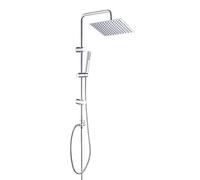 Görbach Columna Ducha sin Grifo Set Ducha Completo Acero Inoxidable 304 Barra Altura Adjustable Columna de Hidromasaje con Alcachofa Ducha Mano y Cabezal Lluvia en INOXI 20x20cm