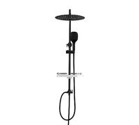 Görbach Columna Ducha sin Grifo, Set Ducha de Altura Ajustable Conjunto Ducha Acero Inoxidable con Alcachofa y Cabezal Ducha lluvia D30cm, XXL Estana Negro