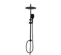Görbach Sistema de Ducha Negra sin Grifo Set de Ducha Conjunto Ducha de Altura Adjustable Juego ducha Baño con ducha Columna Ducha Negra Completo con Alcachofa y Cabezal Ducha Rociador D20cm.