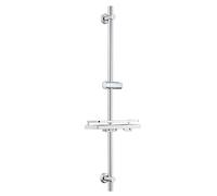 Görbach Juego de ducha de acero inoxidable con soporte de alcachofa de ducha ajustable, soportes de pared compatibles con agujeros, apto para alcachofas de mano estándar, barra de ducha de 100 cm y