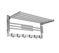 Görbach Toallero Baño Multifuncional de Aluminio Toallero para Baño Estante de Toallas Toallero con Barra para Toallas Anticorrosión Cromo(5-60SS)