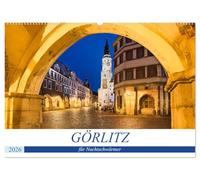 GÖRLITZ für Nachtschwärmer (Wandkalender 2026 DIN A2 quer), CALVENDO Monatskalender: Görlitz - Die sächsische Stadt in der Lausitz ist eines der ... zur Blauen Stunde beginnt sie zu strahlen