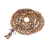 Goerpn Mala de meditación de madera natural con 108 perlas de 8 mm, collar de oración budista para hombre y mujer, protección y armonía garantizadas