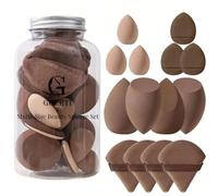 GOERTI Beauty Blender - Juego de 14 esponjas de maquillaje de varios tamaños para base, líquido, polvo, esponjas triangulares, mini licuadora de belleza, esponja de polvo para el pulgar, reutilizable