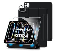 Goetvvce Funda para iPad Pro M5 2025/ iPad Pro de 13 Pulgadas 2024 Funda Protectora Magnética + 1x Película Protectora + 1x Protector de cámara, Funda Delgada y Liviana con Soporte magnético, Negro