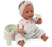 Götz 2353851 Sleepy Aquini Girl - Muñeca de baño Grande de 33 cm con Ojos Marrones para Dormir, sin Pelo en Set de 7 Piezas - muñeca bebé a Partir de 3 años