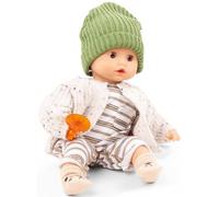 Götz 2420562 Muffin Baby Urban Stripes Muñeca de 33 cm con Ojos Marrones para Dormir, sin Pelo, muñeca de Cuerpo Blando en Juego de 7 Piezas, Adecuada a Partir de 18 Meses