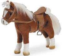 Götz 3401099 - Caballo de Peluche con Silla y Brida - Caballo marrón para niños a Partir de 3 años