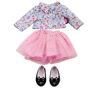 Götz 3402676 Combi Glitter Flower - Conjunto de Ropa de 4 Piezas. XL para muñecas de pie con una Altura de 45 - 50 cm