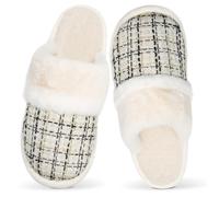 GOEWY Pantuflas para Mujer Invierno - Zapatillas de Casa Abrigadas con Diseño de Color Contraste, Suela Antideslizante de Espuma Viscoelástica - Ideal para Mujeres, Mamá o Novia