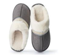 GOEWY Zapatillas de Casa para Mujer con Memory Foam, Pantuflas Invierno Aterciopeladas de Piel Sintética y Suela Antideslizante para Interior y Exterior, Regalo Cómodo y Moderno para Ella y Mamá