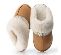 GOEWY Zapatillas de Casa para Mujer con Memory Foam, Pantuflas Invierno Aterciopeladas de Piel Sintética y Suela Antideslizante para Interior y Exterior, Regalo Cómodo y Moderno para Ella y Mamá