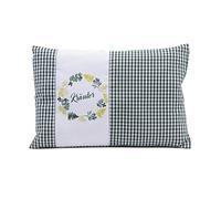 Gözze - Almohada con aroma de hierbas, relleno de mezcla de hierbas de 200 g, funda de algodón 100%, 30 x 20 cm - Verde a cuadros