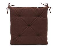 Gözze - Cojín de asiento con correas de fijación, Cojín de silla, Acolchado, Darco, 40 x 40 x 4 cm - Marrón chocolate