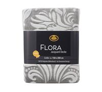 Gözze Flora Manta Viva, Microfibra de poliéster, Antracita, 150x200 cm